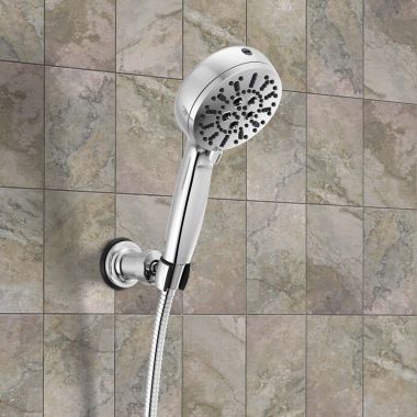 Click here to see Delta 59584-PR-PK Delta 7 Setting Hand Shower, H2Okinetic, ProClean, Touch-Clean, 1.75 GPM, Lumicoat Chrome - 59584-PR-PK