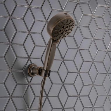 Click here to see Delta 55884-RB Delta Wall Mount Hand Shower, H2Okinetic PowerDrench, ProClean, Touch-Clean, 7 Setting, 1.75 GPM, Venetian Bronze - 55884-RB