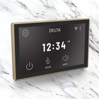 Click here to see Delta 5CN-550L-CZ-PR Delta Steamcape Deluxe System, Digital Interface With Built-in WIFI And Bluetooth, Lumicoat Champagne Bronze - 5CN-550L-CZ-PR