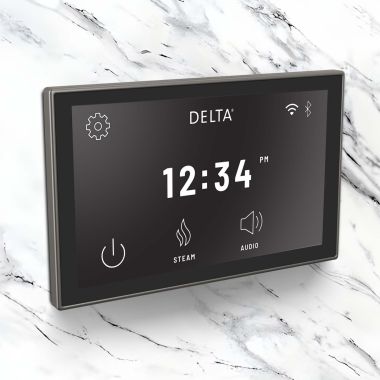 Click here to see Delta 5CN-550L-KS-PR Delta Steamcape Deluxe System, Digital Interface With Built-in WIFI And Bluetooth, Lumicoat Black Stainless - 5CN-550L-KS-PR