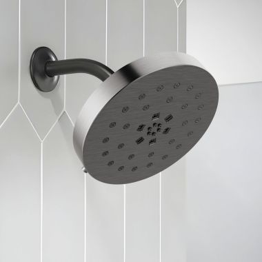 Click here to see Delta 52488-KS-PR Delta Universal Showering Shower Head with Ultrasoak, 4-Setting, H2Okinetic, TouchClean, 1.75 GPM, Lumicoat Black Stainless - 52488-KS-PR