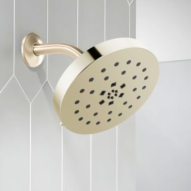 Click here to see Delta 52488-PN-PR Delta Universal Showering Shower Head with Ultrasoak, 4-Setting, H2Okinetic, TouchClean, 1.75 GPM, Lumicoat Polished Nickel - 52488-PN-PR