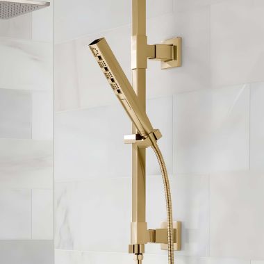 Click here to see Delta 59140-CZ-PR-PK Delta Universal Showering Hand Shower, 4-Setting, H2OKinetic, TouchClean, 1.75 GPM, Lumicoat Champagne Bronze - 59140-CZ-PR-PK