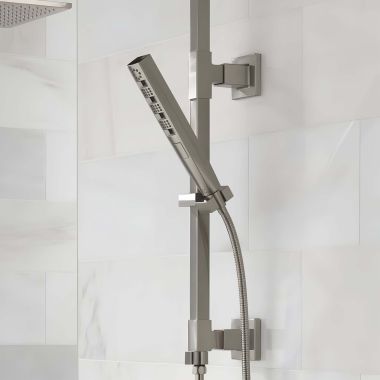 Click here to see Delta 59140-SS-PR-PK Delta Universal Showering Hand Shower, 4-Setting, H2OKinetic, TouchClean, 1.75 GPM, Lumicoat Stainless - 59140-SS-PR-PK