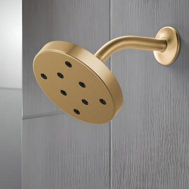 Click here to see Delta 52175-CZ-PR Delta Universal Showering Metal Raincan Shower Head, Single-Setting, H2Okinetic, TouchClean, 1.75 GPM, Lumicoat Champagne Bronze - 52175-CZ-PR