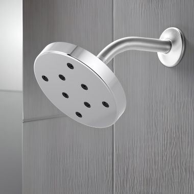 Click here to see Delta 52175-PR Delta Universal Showering Metal Raincan Shower Head, Single-Setting, H2Okinetic, TouchClean, 1.75 GPM, Lumicoat Chrome - 52175-PR