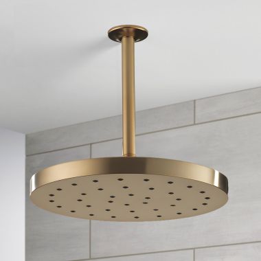 Click here to see Delta 52160-CZ-PR Delta Universal Showering Shower Head with Ultrasoak, Single-Setting, H2Okinetic, TouchClean, 1.75 GPM, Lumicoat Champagne Bronze - 52160-CZ-PR