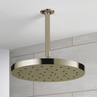 Click here to see Delta 52160-PN-PR25 Delta Universal Showering Shower Head with Ultrasoak, Single-Setting, H2Okinetic, TouchClean, 2.5 GPM, Lumicoat Polished Nickel - 52160-PN-PR25