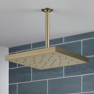 Click here to see Delta 52161-CZ-PR25 Delta Universal Showering Shower Head with Ultrasoak, Single-Setting, H2Okinetic, TouchClean, 2.5 GPM, Lumicoat Champagne Bronze - 52161-CZ-PR25