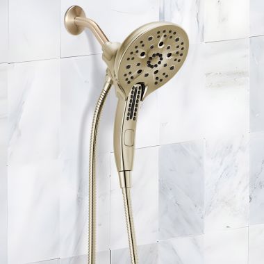 Click here to see Delta 58620-PN-PR-PK Delta Universal Showering 5-Setting In2ition Two-In-One Shower, H2Okinetic, TouchClean, MagnaTite, 1.75 GPM, Lumicoat Polished Nickel - 58620-PN-PR-PK