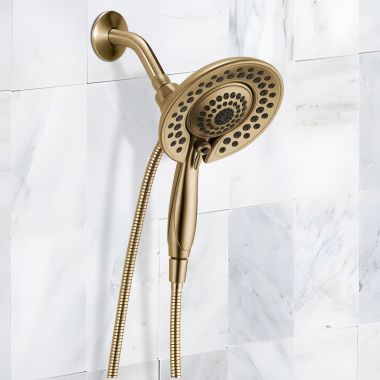Click here to see Delta 58569-CZ-PR25-PK Delta Universal In2ition 5-Setting Two-in-One Shower, TouchClean, 2.5 GPM, Lumicoat Champagne Bronze - 58569-CZ-PR25-PK
