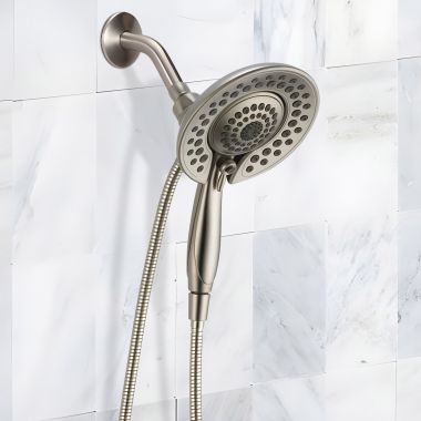 Click here to see Delta 58569-SS-PR-PK Delta Universal In2ition 5-Setting Two-in-One Shower, TouchClean, 1.75 GPM, Lumicoat Stainless - 58569-SS-PR-PK