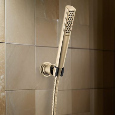 Click here to see Delta 55808-CZ-PR Delta Universal Premium Single-Setting Wall Mount Hand Shower, TouchClean, WaterSense, 1.75 GPM, Lumicoat Champagne Bronze - 55808-CZ-PR