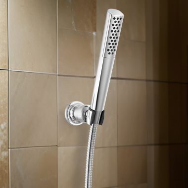 Click here to see Delta 55808-PR Delta Universal Premium Single-Setting Wall Mount Hand Shower, TouchClean, WaterSense, 1.75 GPM, Lumicoat Chrome - 55808-PR