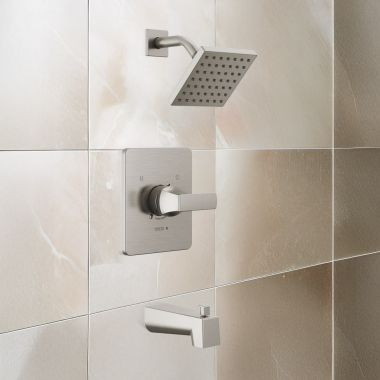 Click here to see Delta T14437-SS Delta Velum Monitor 14 Series Tub & Shower, TouchClean, MultiChoice, ADA, 1.75 GPM, Stainless - T14437-SS