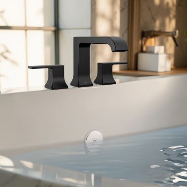 Click here to see Delta T2739-BL Delta Velum Roman Tub Trim, ADA, Matte Black - T2739-BL