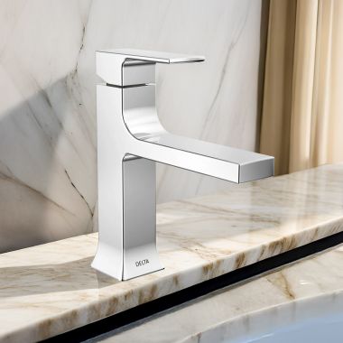 Click here to see Delta 537-MPU-DST Delta Velum Single Handle Bathroom Faucet, Deck Mount, DIAMOND Seal, ADA, 1.2 GPM, Chrome - 537-MPU-DST