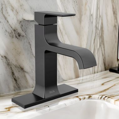 Click here to see Delta 539-BLMPU-DST Delta Velum Single Handle Bathroom Faucet, Deck Mount, DIAMOND Seal, ADA, 1.2 GPM, Matte Black - 539-BLMPU-DST