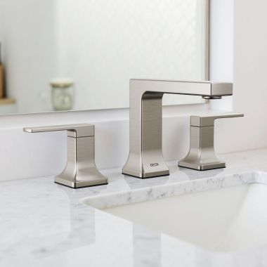 Click here to see Delta 3537LF-SSMPU Delta Velum Two Handle Widespread Bathroom Faucet, ADA, 1.2 GPM, Stainless - 3537LF-SSMPU
