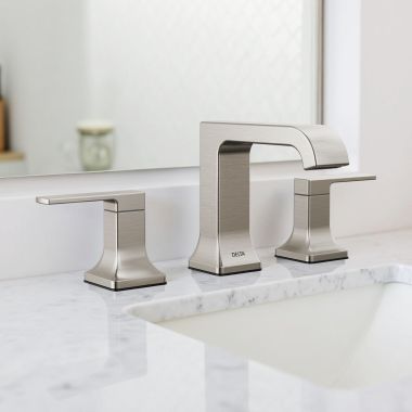 Click here to see Delta 3539LF-SSMPU Delta Velum Two Handle Widespread Bathroom Faucet, ADA, 1.2 GPM, Stainless - 3539LF-SSMPU