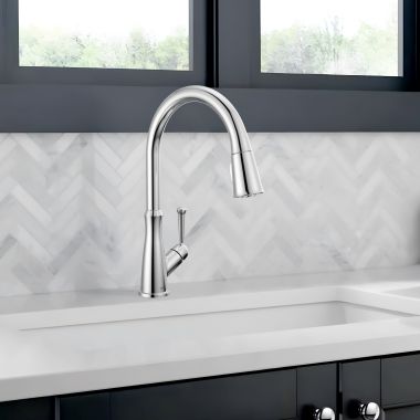 Click here to see Delta 9110-DST Delta Westville Single Handle Pull-Down Kitchen Faucet, SoftTouch, DIAMOND Seal, MagnaTite, 1.8 GPM, Chrome - 9110-DST