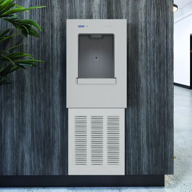 Click here to see Sloan 33820001 Sloan DropSpot On-Wall Bottle Filler Station, Chilled, Stainless - DRS100-UNFIL-REF-SS (33820001)