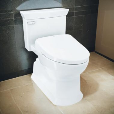 Click here to see Toto MW9644736CEFG#01 TOTO Eco Soiree WASHLET+ One-Piece Toilet w/ S7A Bidet Seat, 1.28 GPF, Contemporary Lid, Cotton White - MW9644736CEFG#01