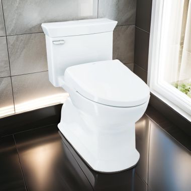 Click here to see Toto MW9644726CEFG#01 TOTO Eco Soiree WASHLET+ One-Piece Toilet w/ S7 Bidet Seat, 1.28 GPF, Contemporary Lid, Cotton White - MW9644726CEFG#01