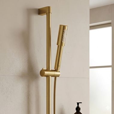 Click here to see Grohe  GROHE Sena 1-Spray Stick Metal Handshower, 1.75 GPM, Brushed Cool Sunrise - 26866GN0