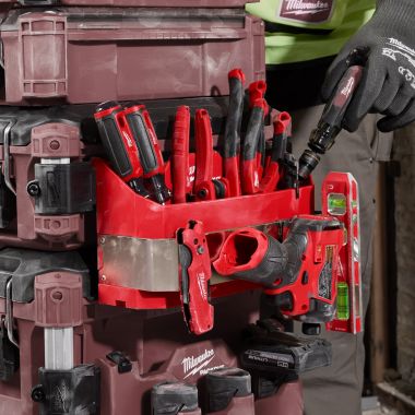 Click here to see Milwaukee 48-22-8602V Milwaukee PACKOUT Caddy Attachment with (2) Attachment Mounts for Tool Box - 48-22-8602