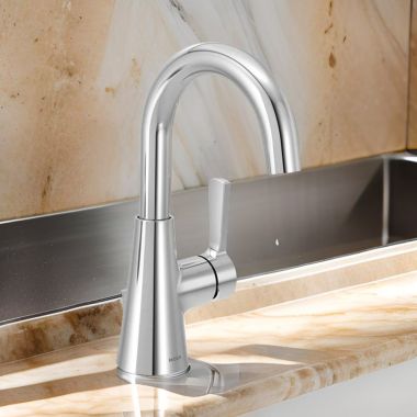 Click here to see Moen 64430 Moen Jase One Handle High Arc Bathroom Faucet, ADA, 1.2 HPM, Chrome - 64430 