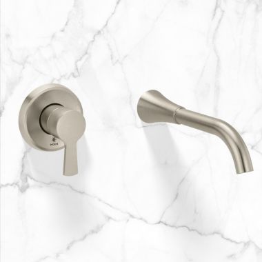 Click here to see Moen WT430BN Moen Jase Wall Mount Tub Filler, One Handle, ADA, 8 GPM, Brushed Nickel - WT430BN