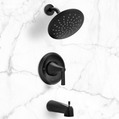 Click here to see Moen T2343EPBL Moen Jase Posi-Temp Tub/Shower Trim, ADA, 1.75 GPM, Matte Black - T2343EPBL