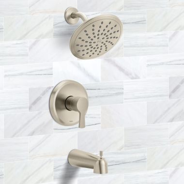 Click here to see Moen UT2433EPBN Moen Jase Tub/Shower Trim, M-CORE 2 Series, ADA, 1.75 GPM, Brushed Nickel - UT2433EPBN