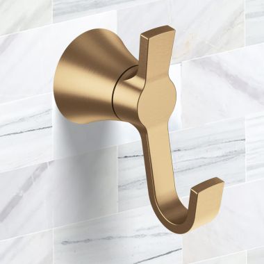 Click here to see Moen YB0703BZG Moen Jase Double Robe Hook, Bronzed Gold - YB0703BZG