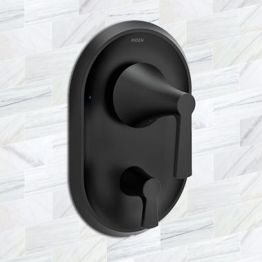 Click here to see Moen T2195BL Moen Jase Posi-Temp with Diverter Valve Trim, M-PACT, ADA, Matte Black - T2195BL