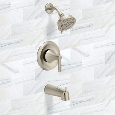 Click here to see Moen T2413EPBN Moen Jase Posti-Temp Tub/Shower Trim, M-PACT, ADA, 1.75 GPM, Brushed Nickel - T2413EPBN