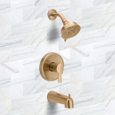 Click here to see Moen UT2413EPBZG Moen Jase M-CORE 2 Series Tub/Shower Trim, M-PACT, ADA, 1.75 GPM, Bronzed Gold - UT2413EPBZG