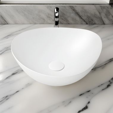 Click here to see Toto LT477#MW TOTO Kiwami Asymmetrical Vessel Bathroom Sink, CEFIONTECT, ADA, Matte White - LT477#MW