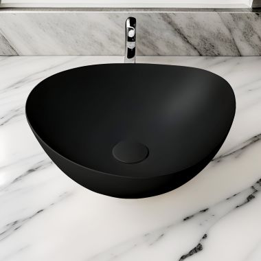Click here to see Toto LT477#MBL TOTO Kiwami Asymmetrical Vessel Bathroom Sink, CEFIONTECT, ADA, Matte Black - LT477#MBL