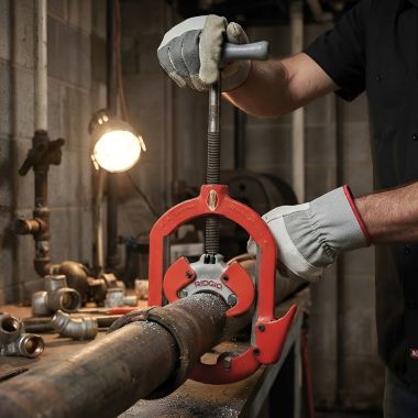 Click here to see Ridgid 74227 RIDGID Model 424-CI Hinged Cast Iron and Ductile Iron Pipe Cutter, 2