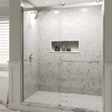 Click here to see American Standard AM00810400.006 American Standard Universal Top-Roller Sliding Shower Door, Semi-Frameless, 76