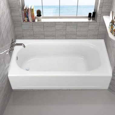 Click here to see American Standard 1390202.020 American Standard Princeton PRO Steel 60 x 30” Integral Apron Bathtub with Left-Hand Outlet, Enamel Steel, White - 1390202.020