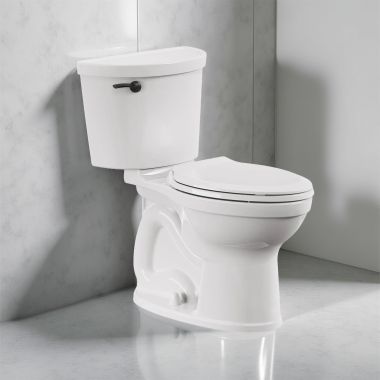 Click here to see American Standard 211AA704.020 American Standard Champion PRO Chair Height Elongated Two-Piece Toilet with Matte Black Trip Lever, 1.28 GPF, WaterSense, PowerWash, EverClean, White- 211AA704.020