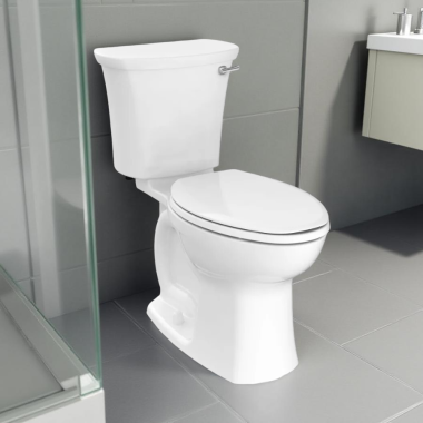 Click here to see American Standard 204AA.105.020 American Standard Edgemere Right Height Elongated High Efficiency Two-Piece Toilet with Chrome Trip Lever, 1.28 GPF, 12