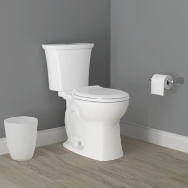 Click here to see American Standard 204Ba200.020 American Standard Edgemere Chair-Height Round Front Dual-Flush Two-Piece Toilet, 1.6 GPF/1.1 GPF, ADA, PowerWash, Less Seat, White - 204BA200.020