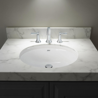 Click here to see American Standard 0496200.020 American Standard Reliant Oval Under-Counter Bathroom Sink with Front OVerflow, White - 0496200.020