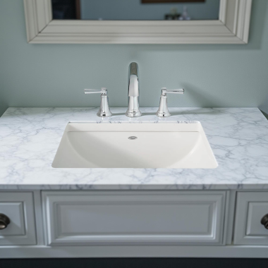 Click here to see American Standard 0614200.020 American Standard Relian Rectangular Under Counter Bathroom Sink with Mounting Kit, White - 0614200.020