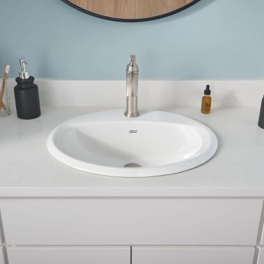 Click here to see American Standard 0475047USMCA.020 American Standard Aqualyn Drop-In Sink with Center Hole Only, Front Overflow, Self-Rimming, Vitreous China, White - 0475047.020