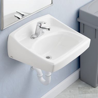Click here to see American Standard 0355012USMCA.020 American Standard Lucerne D-Shaped Wall-Hung Bathroom Sink, 4